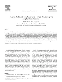 Evidence That Serotonin Affects Female Sexual Functioning Via Peripheral Mechanisms