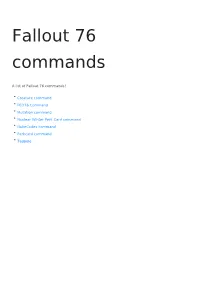 Fallout 76 Commands