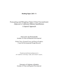 Forecasting and Mitigating Future Urban Encroachment Adjacent to California Military Installations: a Spatial Approach