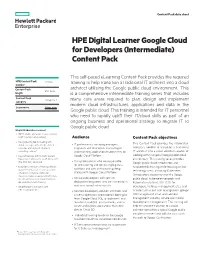 HPE Digital Learner Google Cloud for Developers (Intermediate) Content Pack