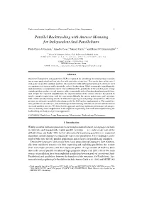 Parallel Backtracking with Answer Memoing for Independent And-Parallelism∗