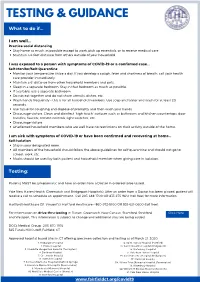 Testing & Guidance