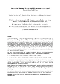 Monitoring Uranium Mining and Milling Using Commercial Observation Satellites
