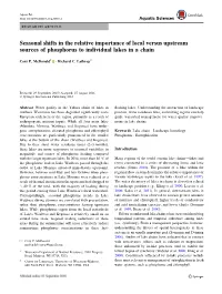 Seasonal Shifts in the Relative Importance of Local Versus Upstream Sources of Phosphorus to Individual Lakes in a Chain