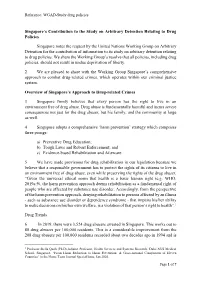Singapore's Contribution to the Study on Arbitrary Detention Relating To