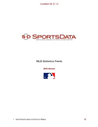 Sportsdata MLB Stats Feed Product Description