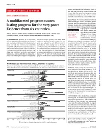 A Multifaceted Program Causes Lasting Progress for the Very Poor