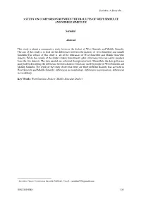 A Study on Comparison Between the Dialects of West Simeulue and Middle Simeulue