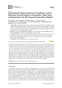 Analyzing the Raman Spectra of Graphenic Carbon Materials from Kerogens to Nanotubes: What Type of Information Can Be Extracted from Defect Bands?