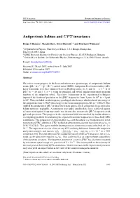 Antiprotonic Helium and CPT Invariance