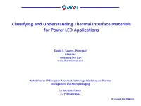 Classifying TIM Materials for Power LED Applications