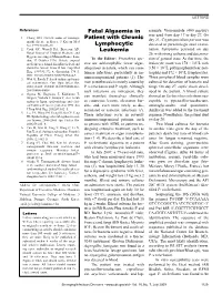 Fatal Algaemia in Patient with Chronic Lymphocytic Leukemia