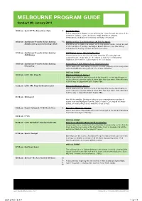 Melbourne Program Guide