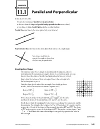Parallel and Perpendicular