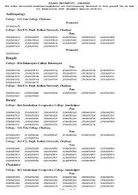 Result of PG 3Rd Sem Exam 2020