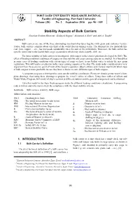 Stability Aspects of Bulk Carriers
