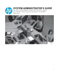 SYSTEM ADMINISTRATOR's GUIDE for HP V3 Universal Print Driver (PCL 6/PS) and HP Print Administrator's Resource Kit (PARK) May 2020