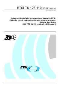 TS 126 110 V5.0.0 (2002-06) Technical Specification