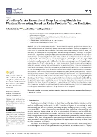 An Ensemble of Deep Learning Models for Weather Nowcasting Based on Radar Products’ Values Prediction