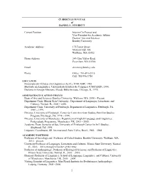 CURRICULUM VITAE of DANIEL L. EVERETT Current Position Interim
