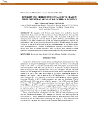Diversity and Distribution of Mangrove Crabs in Three Intertidal Areas of Balochistan, Pakistan