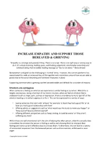 Empathy and Support Those Bereaved & Grieving