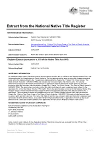 Extract from the National Native Title Register