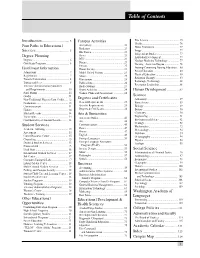 Introduction Table of Contents