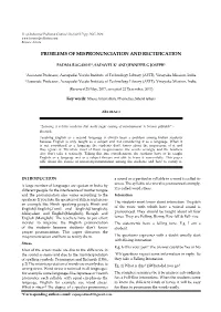 Problems of Mispronunciation and Rectification