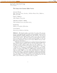 The Large Area Lyman Alpha Survey