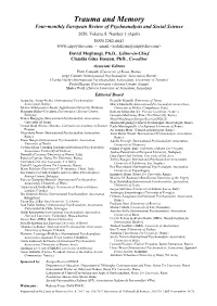 Trauma and Memory Four-Monthly European Review of Psychoanalysis and Social Science