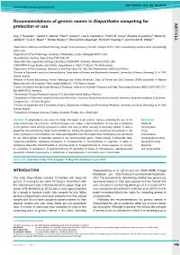 AR TICLE Recommendations of Generic Names in Diaporthales