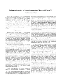 Bed Angle Detection in Hospital Room Using Microsoft Kinect V2