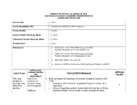 BSMT Course Specifications for Navigational Instruments with Compasses