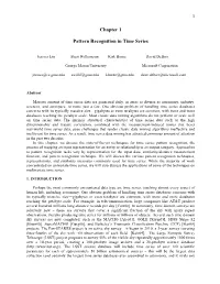 Chapter 1 Pattern Recognition in Time Series
