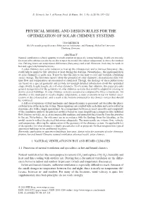 Physical Model and Design Rules for the Optimization of Solar Chimney Systems