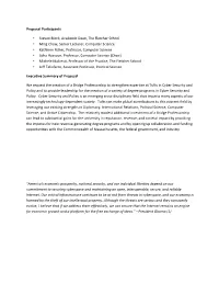 Proposal for a Joint Cyber Security and Policy Program at Tufts University