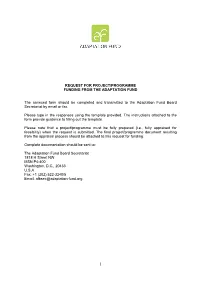 Request for Project/Programme Funding from the Adaptation Fund
