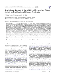 Spatial and Temporal Variability of Particulate Trace Metals in Port Jackson Estuary, Australia