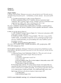 An Energy Shuttle for Biosynthesis Key Terms: ATP, NADH, FADH