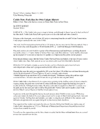 Caddo State Park Has Its Own Unique History Editor’S Note: This Is the First in a Series on Texas State Parks in East Texas