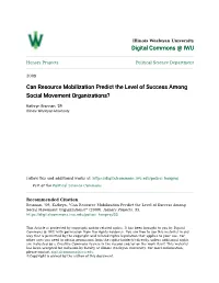 Can Resource Mobilization Predict the Level of Success Among Social Movement Organizations?
