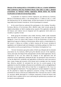 Minutes of the Meeting Held on 07.05.2019 at 11.00 A.M. in Sardar