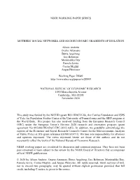 Mothers' Social Networks and Socioeconomic Gradients of Isolation