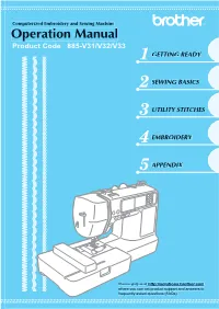 Operation Manual Product Code 885-V31/V32/V33 GETTING READY