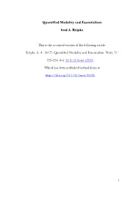 Quantified Modality and Essentialism