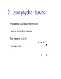 2. Laser Physics - Basics