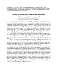Analysis of Some Electrochemical Calorimetry Data