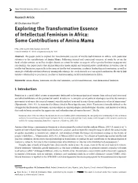 Exploring the Transformative Essence of Intellectual Feminism in Africa