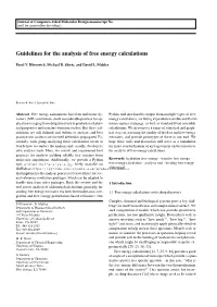 Guidelines for the Analysis of Free Energy Calculations